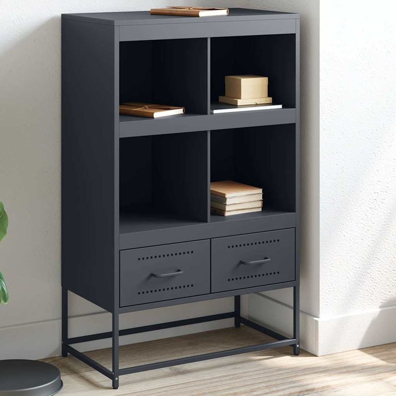 Buffet haut anthracite 68x39x111,5 cm acier