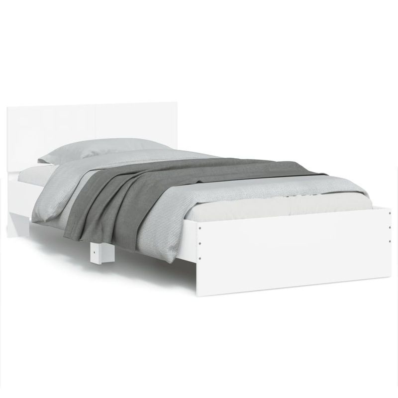 Cadre de lit sans matelas avec lumires LED blanc 100x200 cm