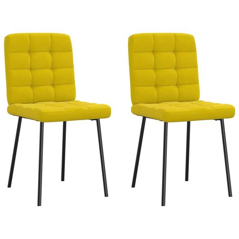 Chaises  manger lot de 2 Jaune Velours