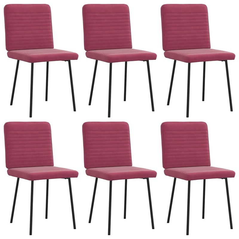 Chaises  manger lot de 6 rouge bordeaux velours