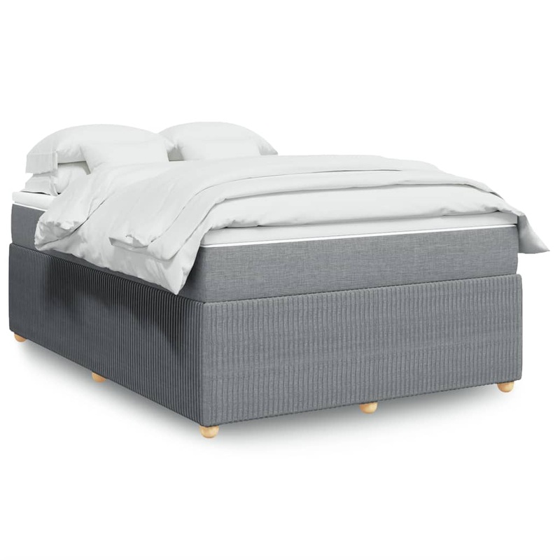 Sommier  lattes de lit avec matelas Gris clair 160x200cm Tissu