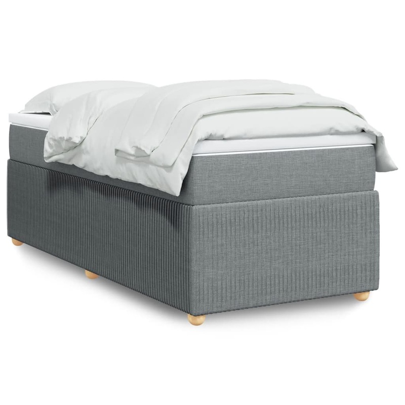 Sommier  lattes de lit avec matelas Gris clair 90x200 cm Tissu