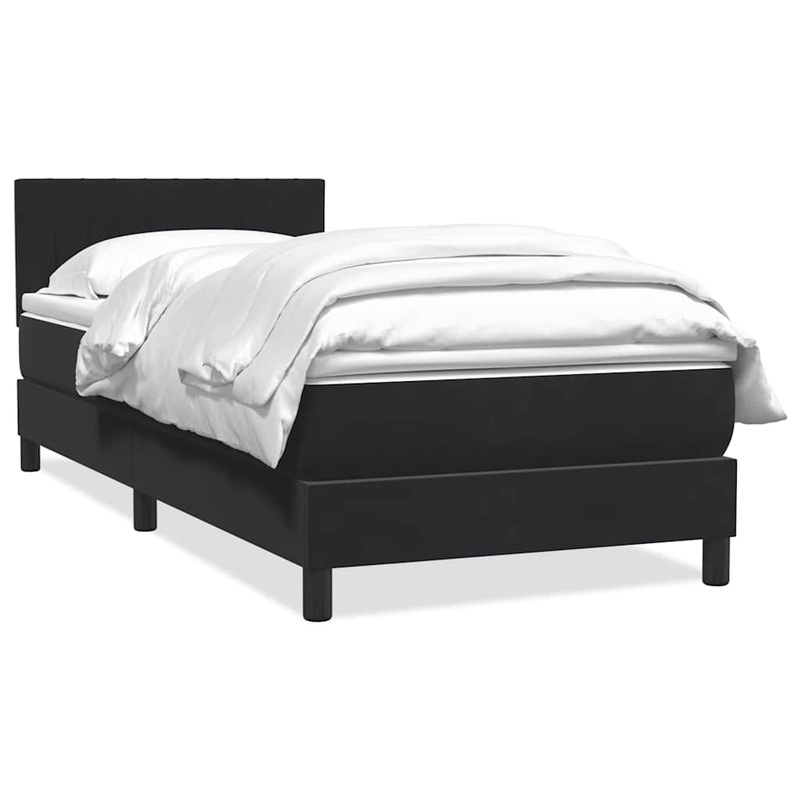 Sommier  lattes de lit avec matelas noir 80x220 cm velours