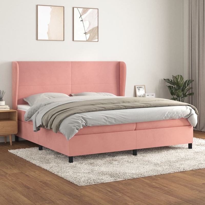 Sommier  lattes de lit avec matelas Rose 200x200 cm Velours