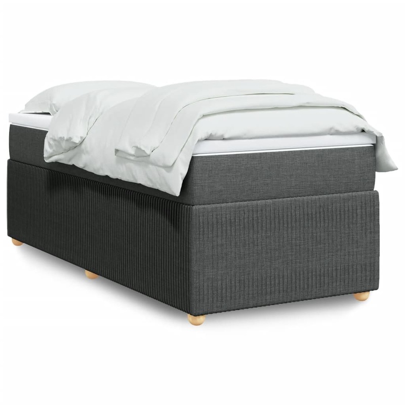 Sommier  lattes de lit et matelas Gris fonc 90x190 cm Tissu