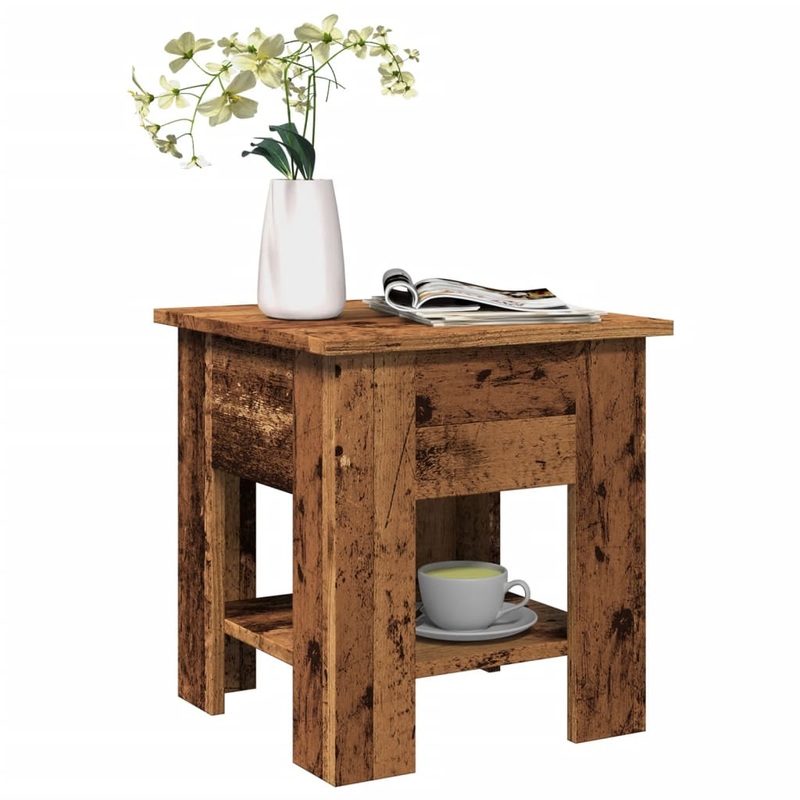 Table basse vieux bois 40x40x42 cm bois d'ingnierie