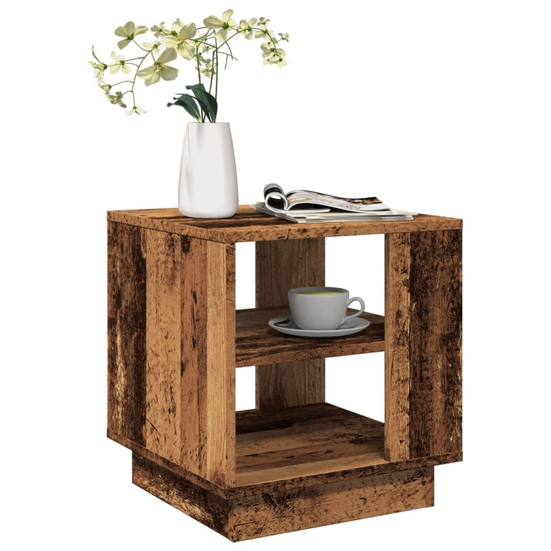 Table basse vieux bois 40x40x43 cm bois d'ingnierie