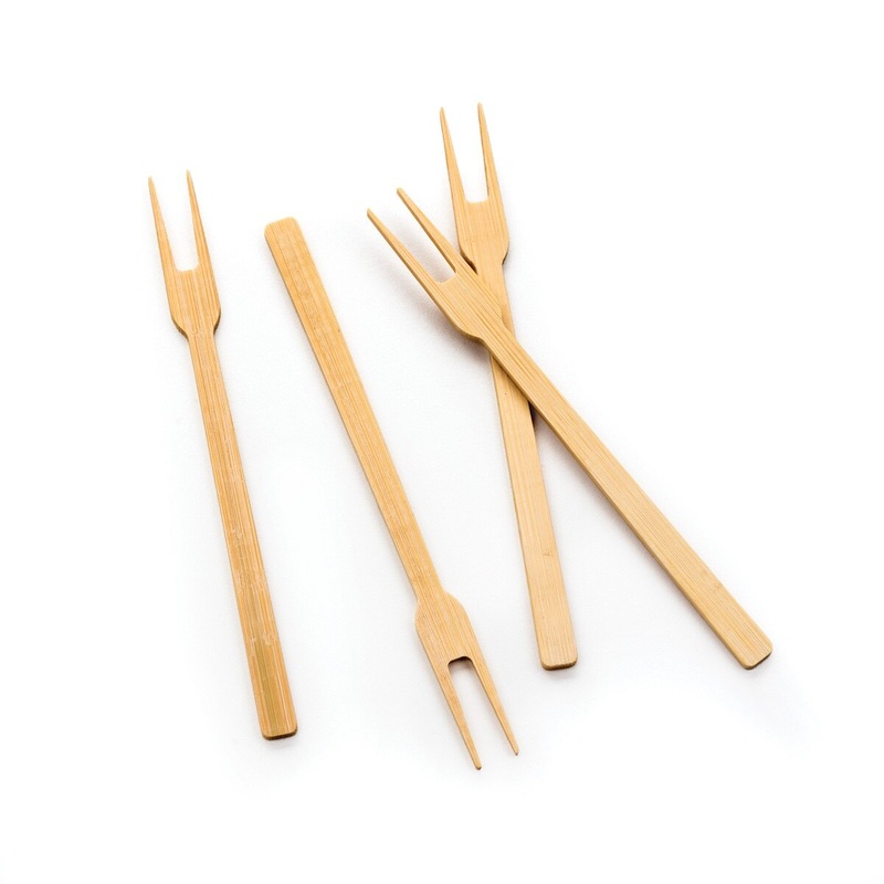 Bamboo Appetizer Forks - 50 Count