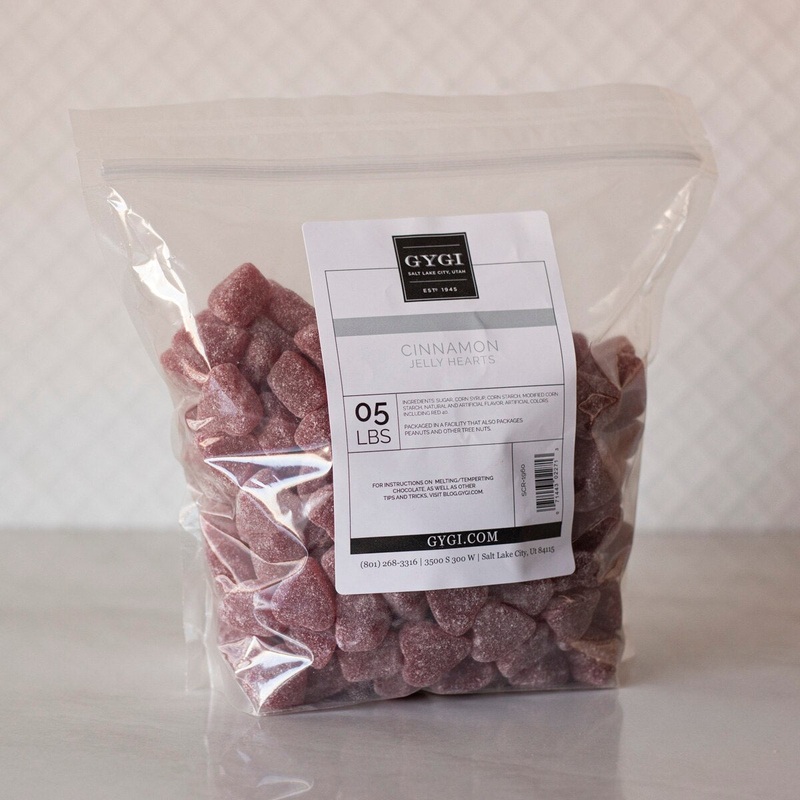 Cinnamon Jelly Hearts - 5 Lb. Bag