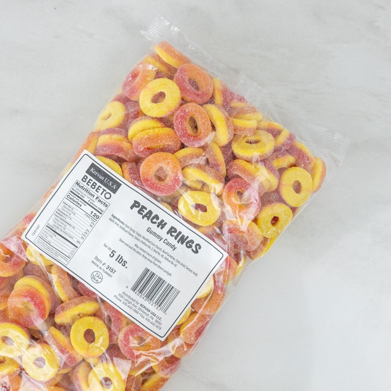 Gummi Peach Rings - 4.5 Lb. Bag