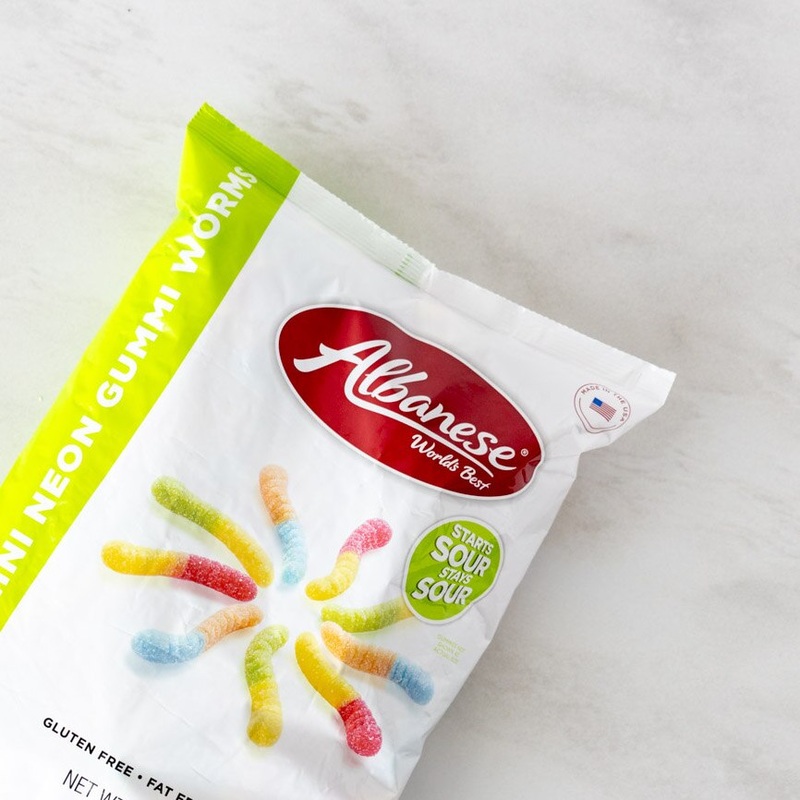 Mini Neon Sour Worms - 4.55 Lb Bag