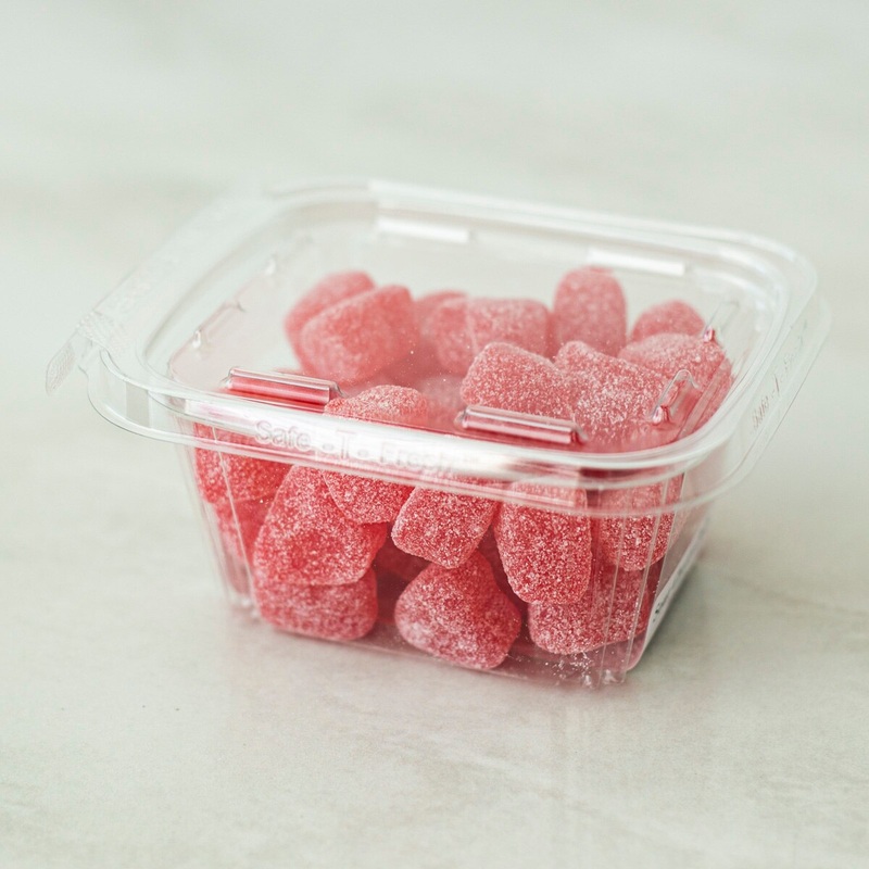 Sour Cherry Jelly Hearts - 12 Oz Container