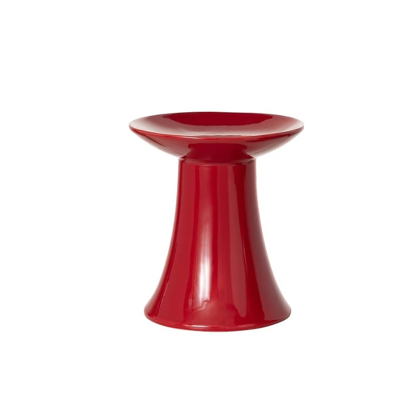 8.5" Red Ceramic Casual