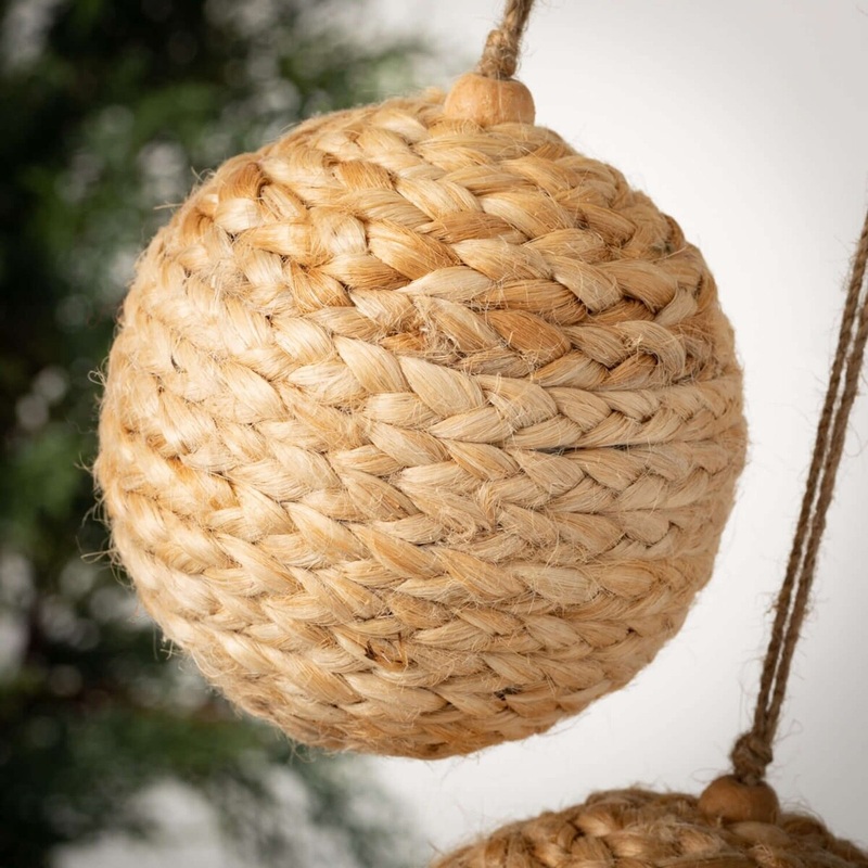 4" Ornament Woven Ratan Ball