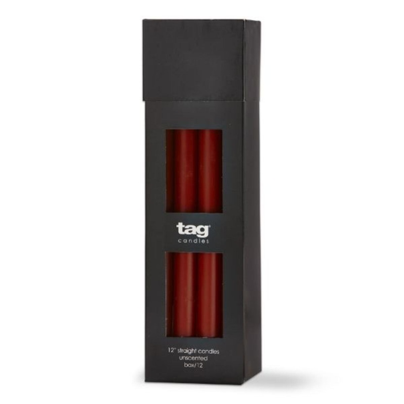 12" Straight Candle - Burnt Sienna