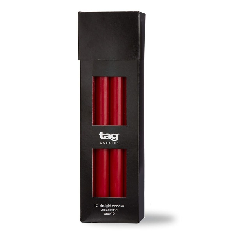 12" Straight Cranberry Candle
