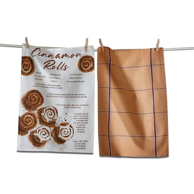 Cinnamon Roll Recipe Dish Towels - Set of 2