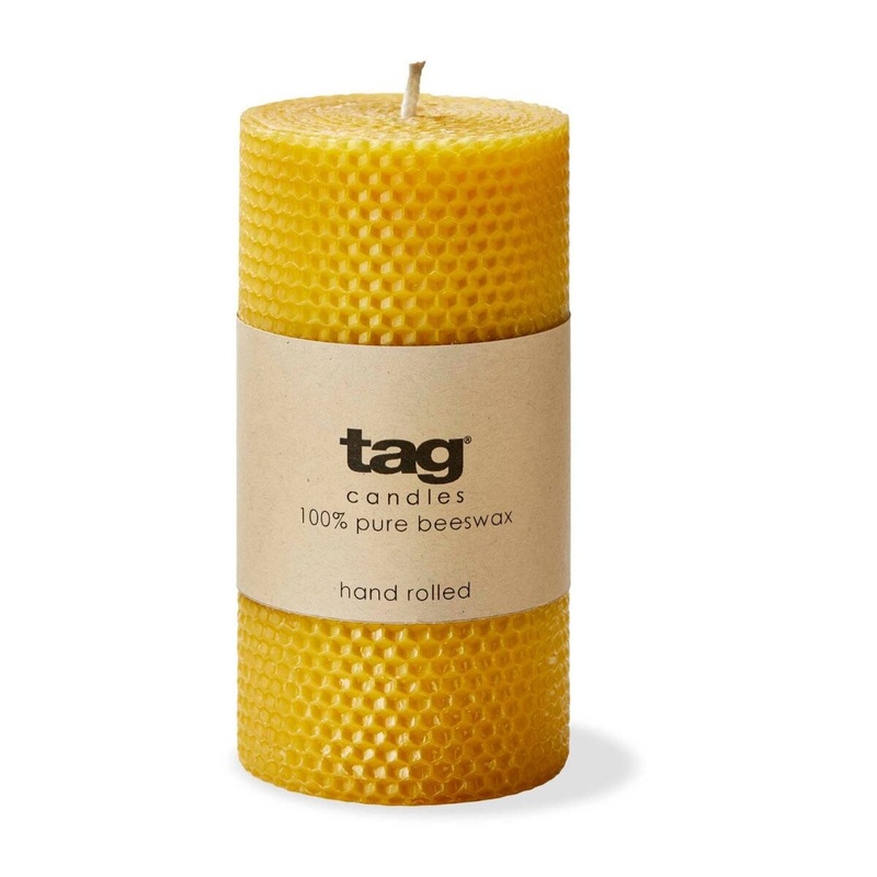 Hand Rolled Beeswax 3x6 Pillar Candle