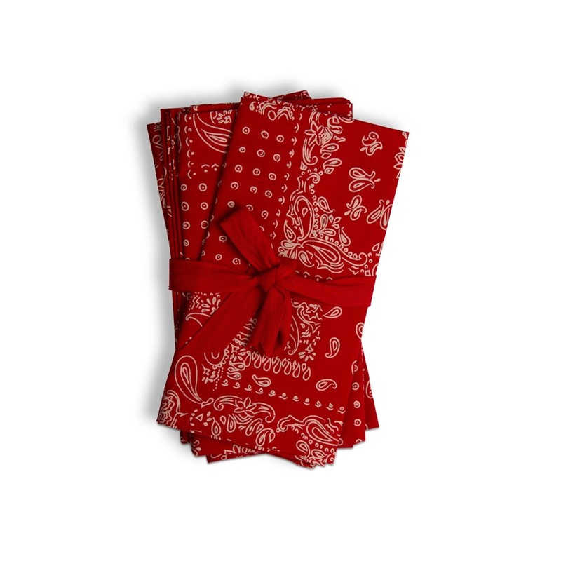 Red Bandana Napkin- Set of 4