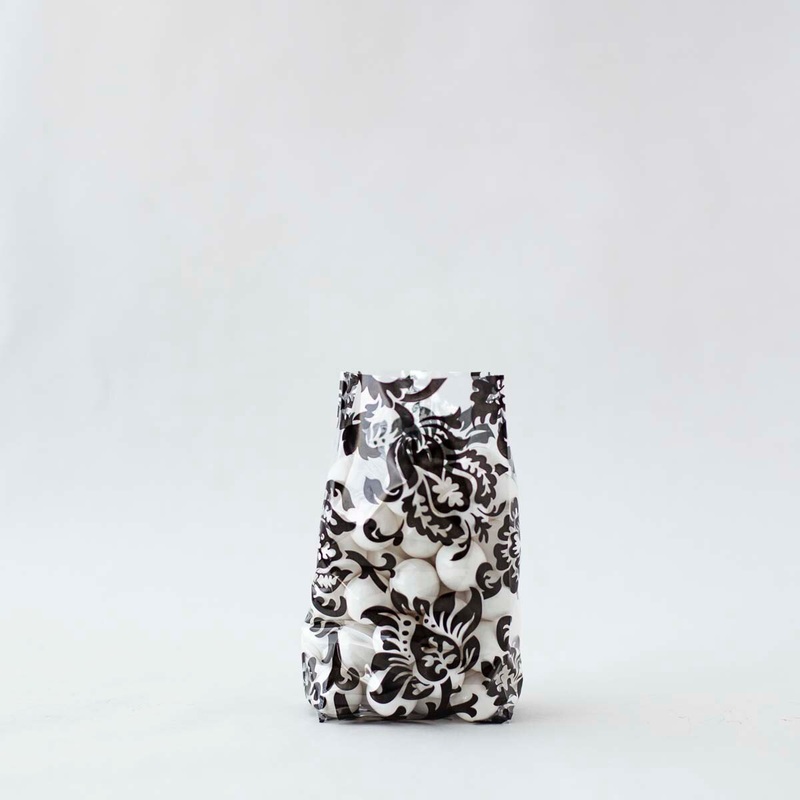 Black Damask Cellophane Bag - C1