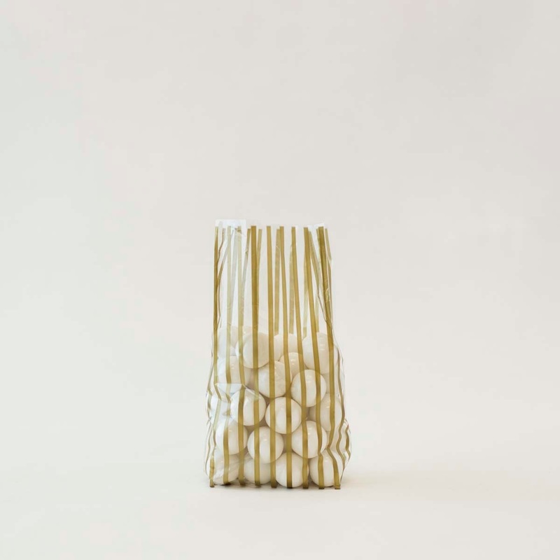 Gold Vertical Stripe Cellophane Bag - C1