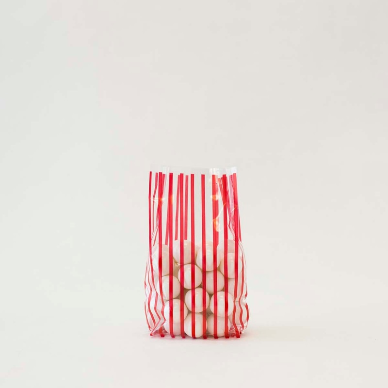 Red Vertical Stripe Cellophane Bag - C1