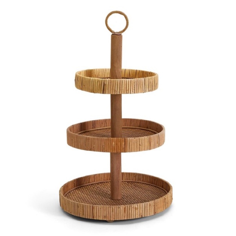 3 Tiered Handcrafted Rattan Centerpiece