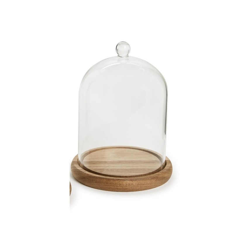 Cloche W/Wood Base- Medium