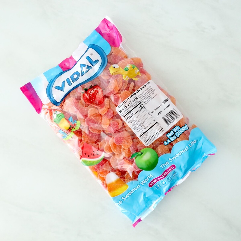 Gummi Peach Hearts - 4.4 Lb Bag