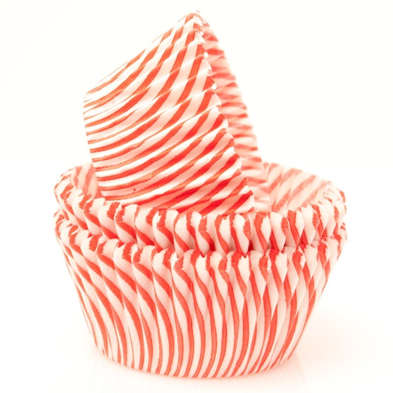 Red Pisa Stripe Baking Cups 50 ct. - Standard Size