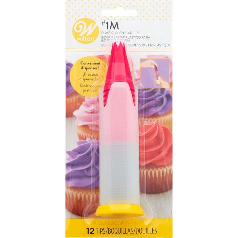 Disposable 1M Open Star Piping Tip w/ Dispenser - 12 Count