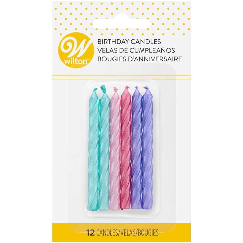 Unicorn Metallic Birthday Candles - 12-Count