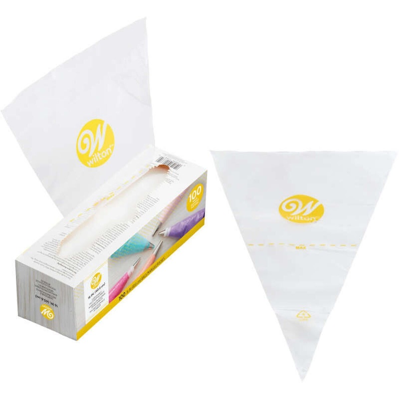 Wilton 16-Inch Easy-Grab Disposable Pastry Bags - 100-Count