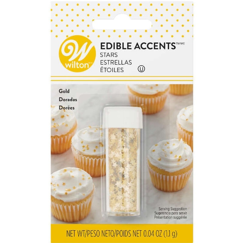 Wilton Edible Glitter Gold Stars - 0.4 oz.