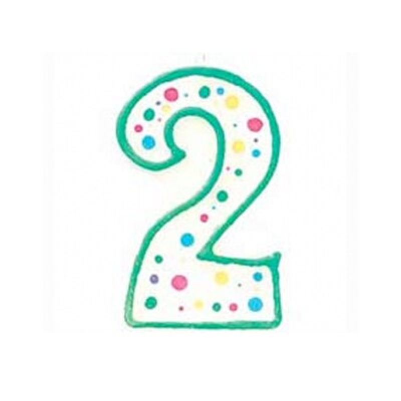 Wilton Green Numeral Candle "2"