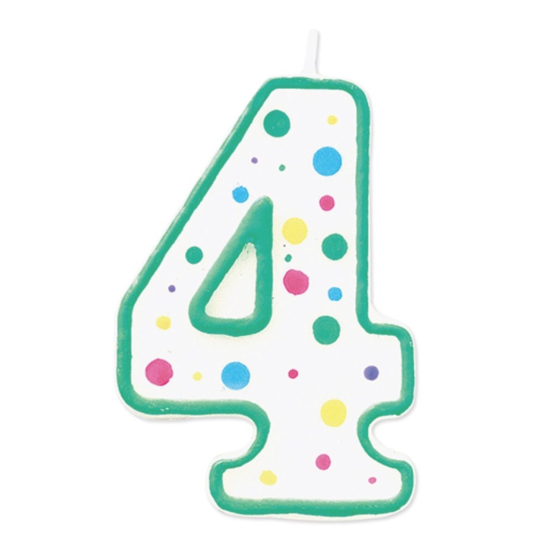 Wilton Green Numeral Candle "4"
