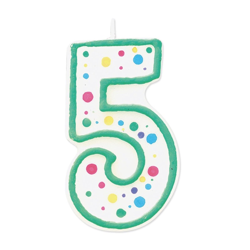 Wilton Green Numeral Candle "5"