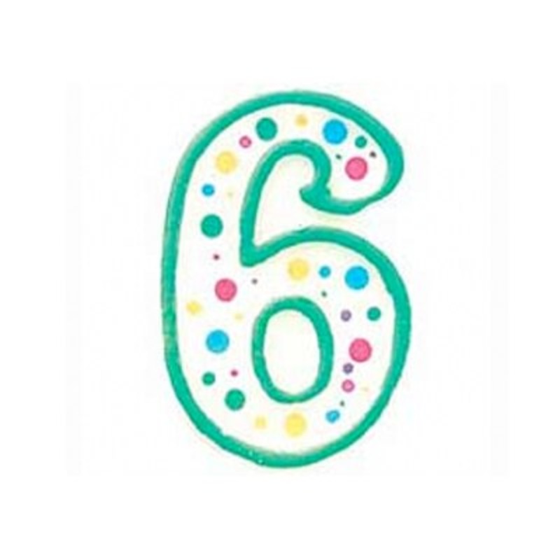 Wilton Green Numeral Candle "6"