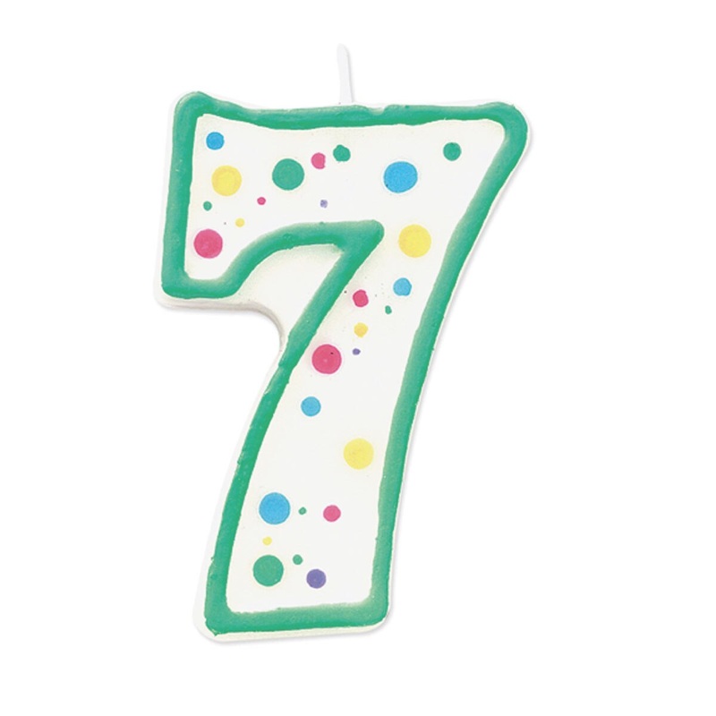 Wilton Green Numeral Candle "7"