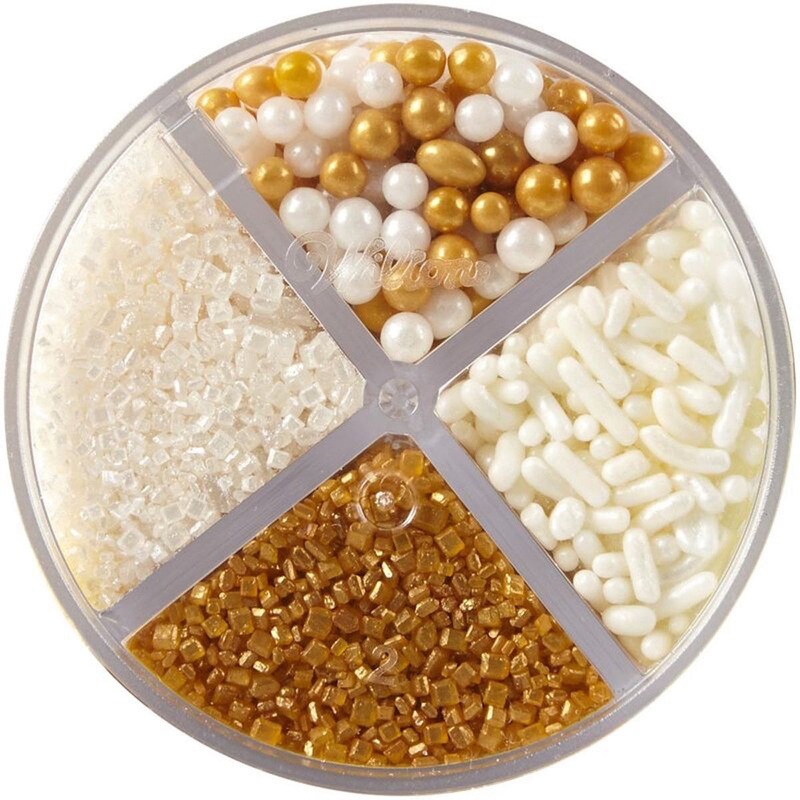 Wilton Pearlized Gold Sprinkle 4-Cell Assortment - 3.8 oz.
