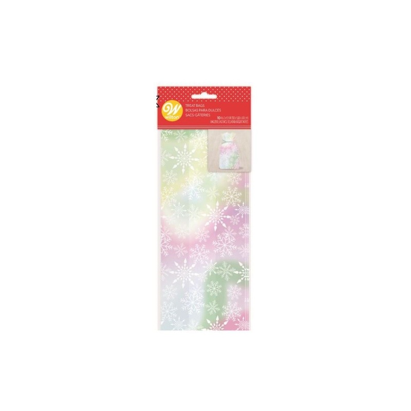 10-pc Iridescent Snowflake Treat Bag
