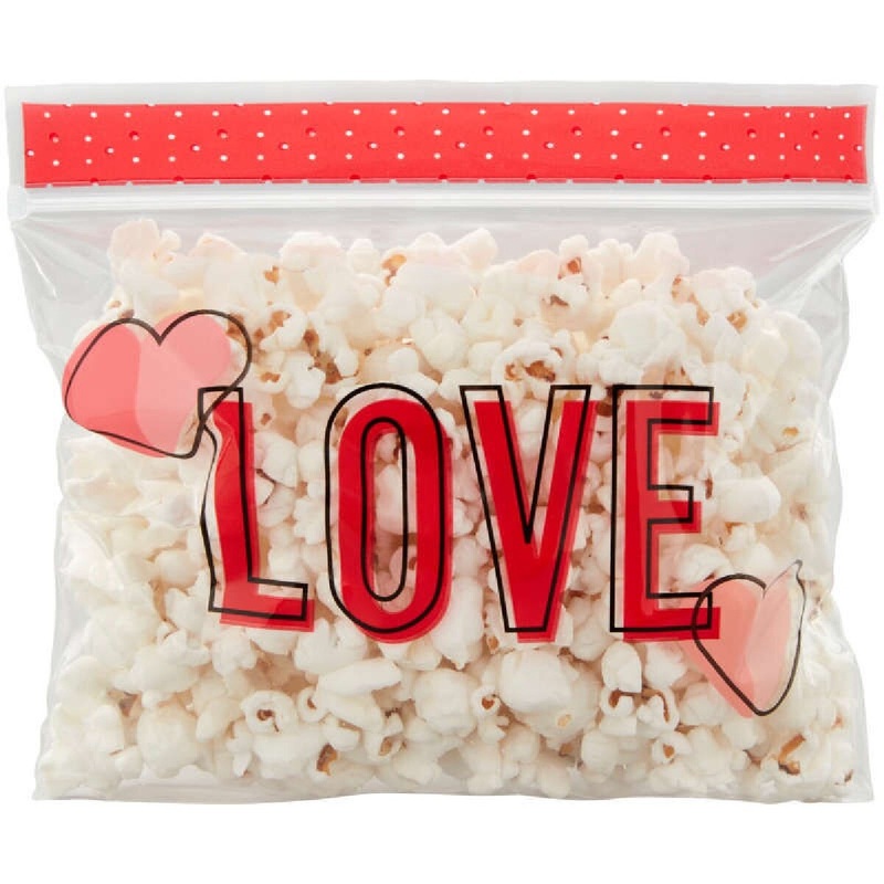 Clear LOVE" and Hearts Resealable Treat Bag