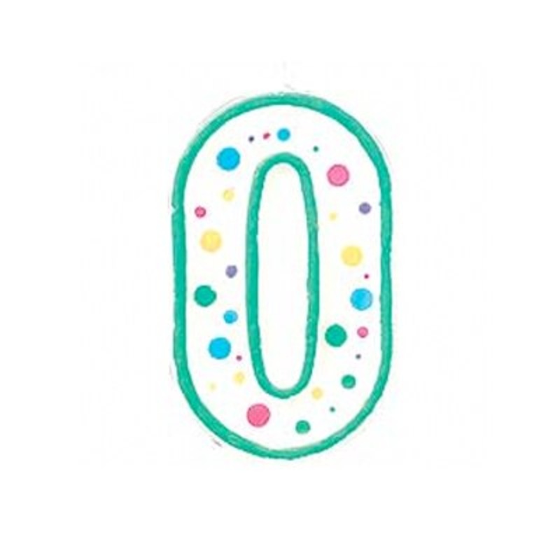 Wilton Green Numeral Candle "0"