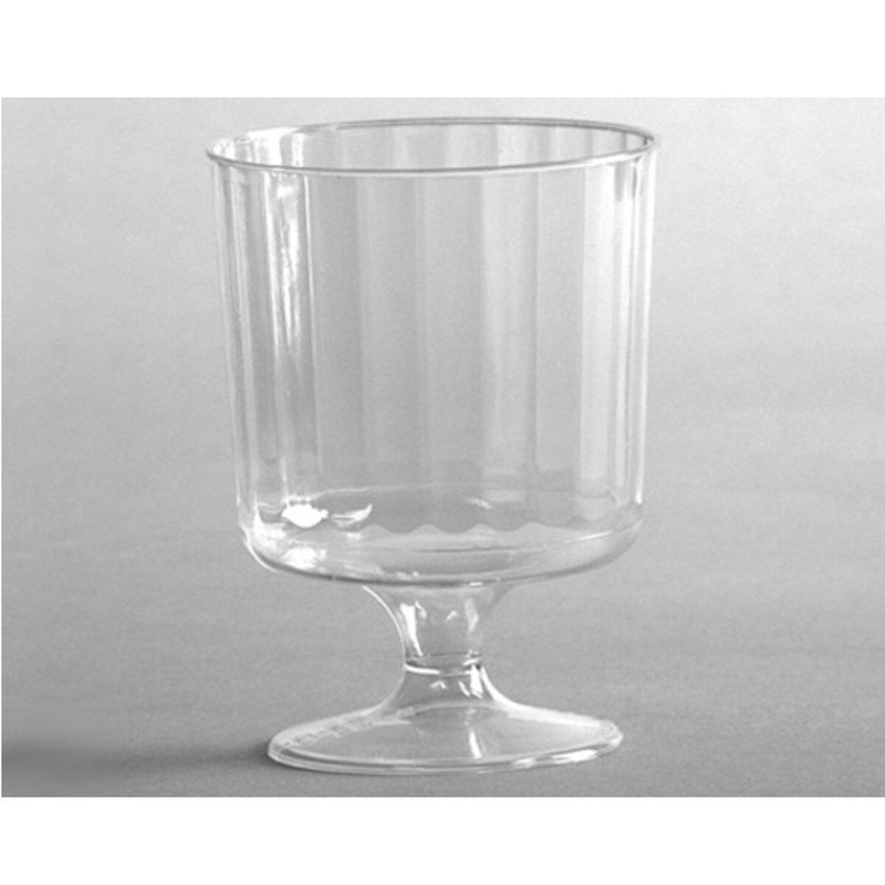 WNA Plastics Classicware Crystal 5 oz. Pedestal Wine Cup - Clear