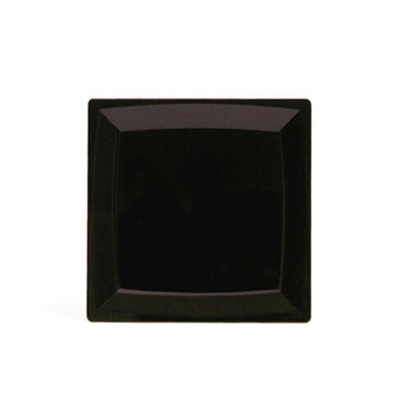 WNA Plastics Milan 6" Square Plate - Black