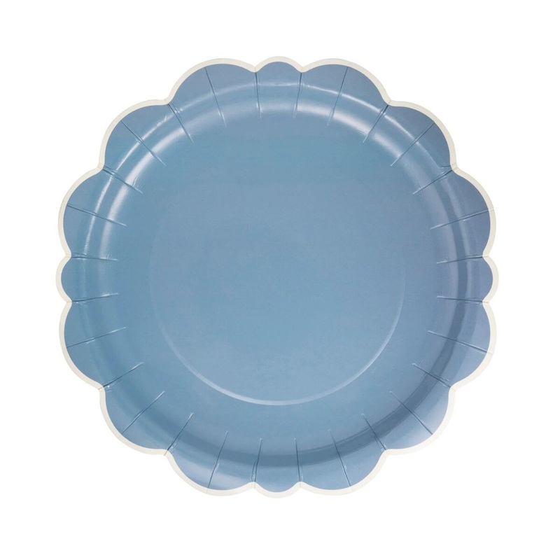 10" Blue Scalloped Edge Plate