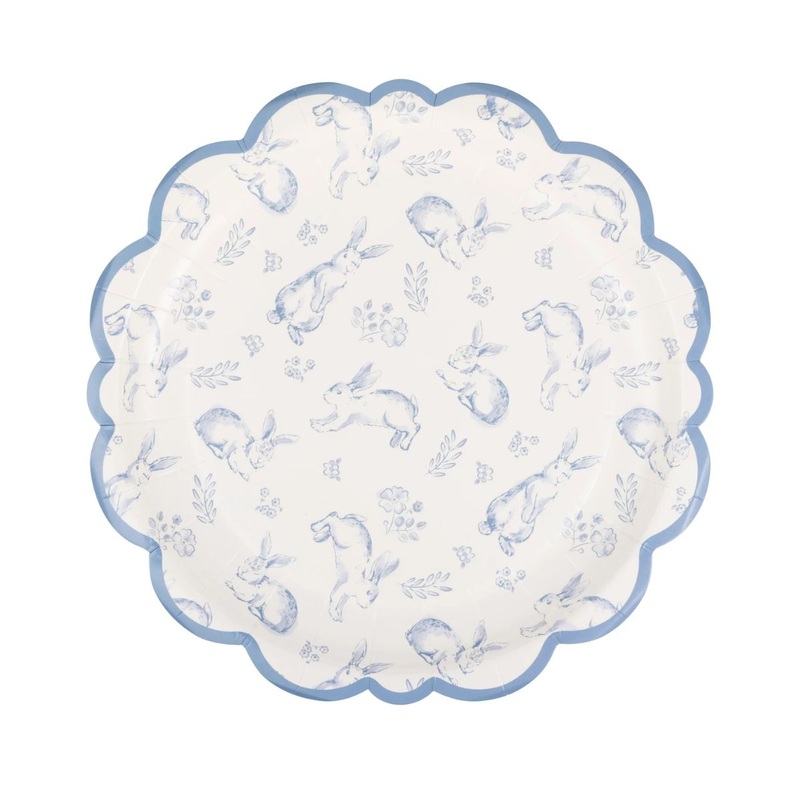 8" Bunny Toile Plates