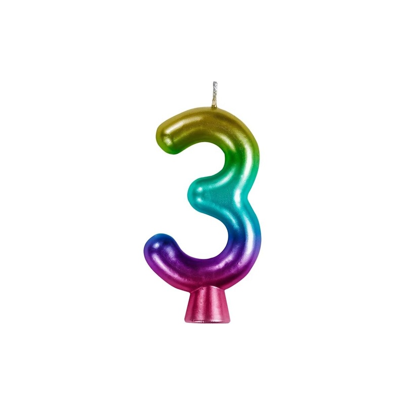 Rainbow Metallic Candles 3