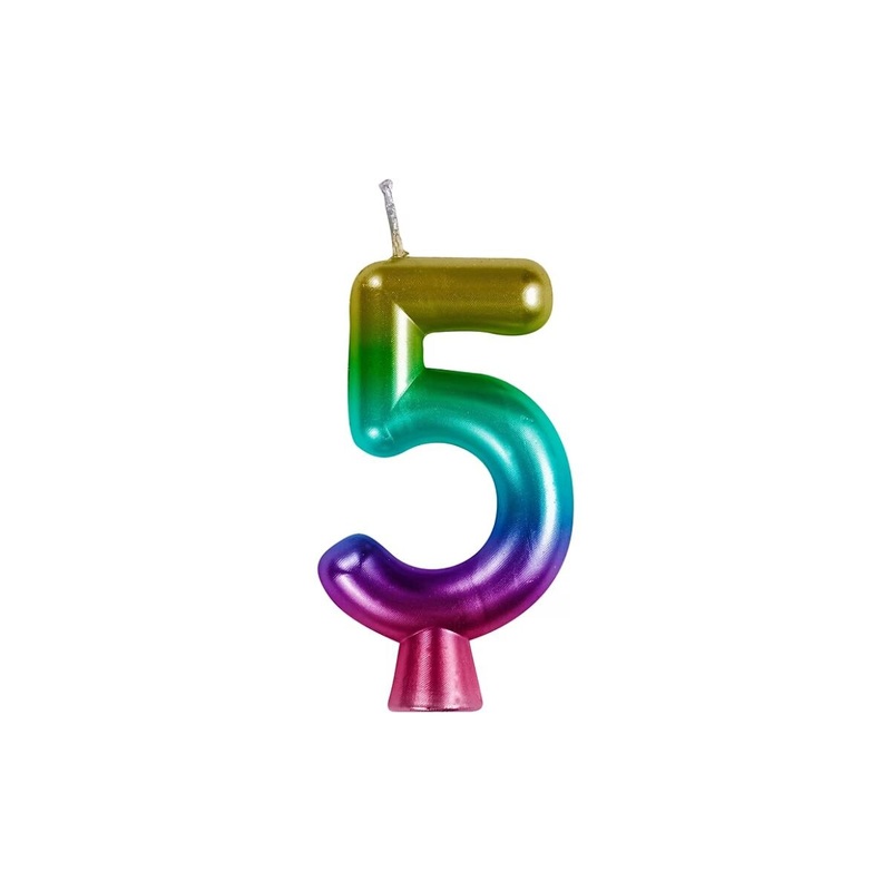 Rainbow Metallic Candles 5