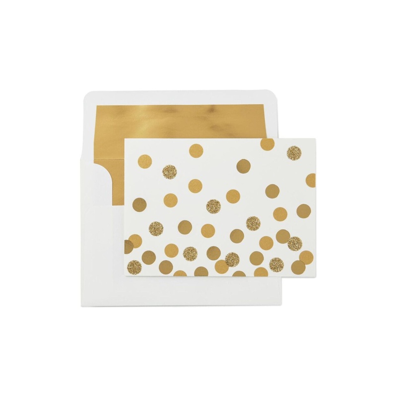 Note Card Gold Dots Ivory